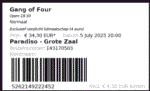 Gang Of Four 07/05/2025 concert ticket (apoplife.nl)