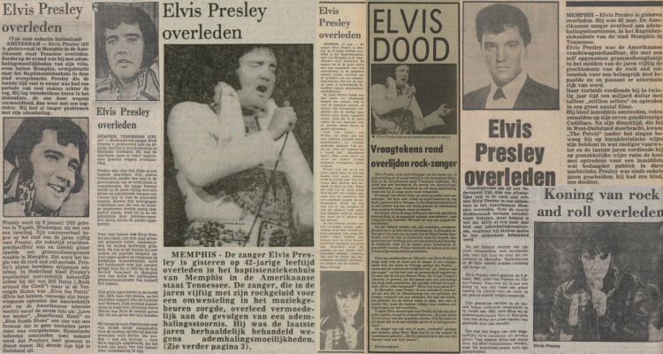 Elvis Presley overleden - Krantenkoppen Nederland 17-08-1977 (apoplife.nl)