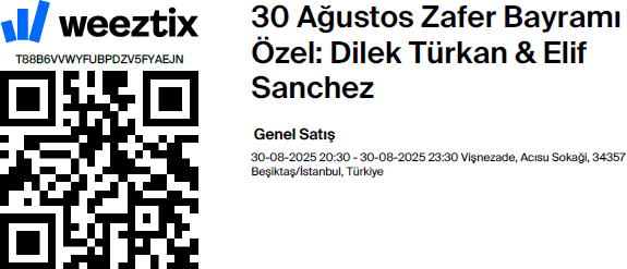 Dilek Türkan & Elif Sanchez 30-08-2025 concertkaartje (apoplife.nl)