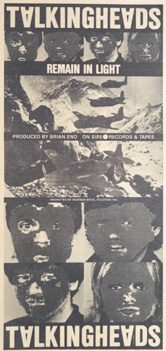 Talking Heads - Remain In Light - Reclame (ebay.com)