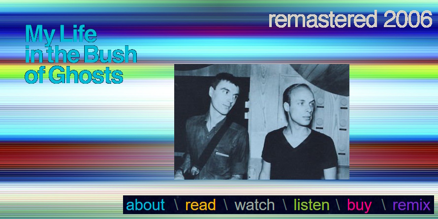 Brian Eno + David Byrne - My Life In The Bush Of Ghosts - Reissue/Website (apoplife.nl)