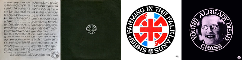 Crass - Rival Tribal Rebel Revel, How Does It Feel (To Be The Mother Of A Thousand Dead)?, Sheep Farming In The Falklands & You're Already Dead (discogs.com/apoplife.nl)