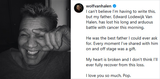 Wolfgang Van Halen - Instagram - 10/06/2020 (instagram.com/wolfvanhalen)