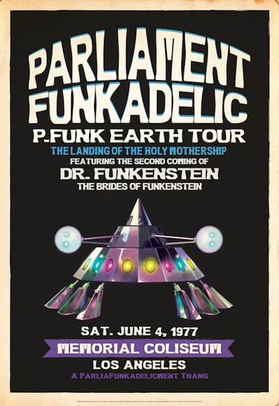 Parliament Funkadelic P Funk Earth Tour concert poster (etsy.com)